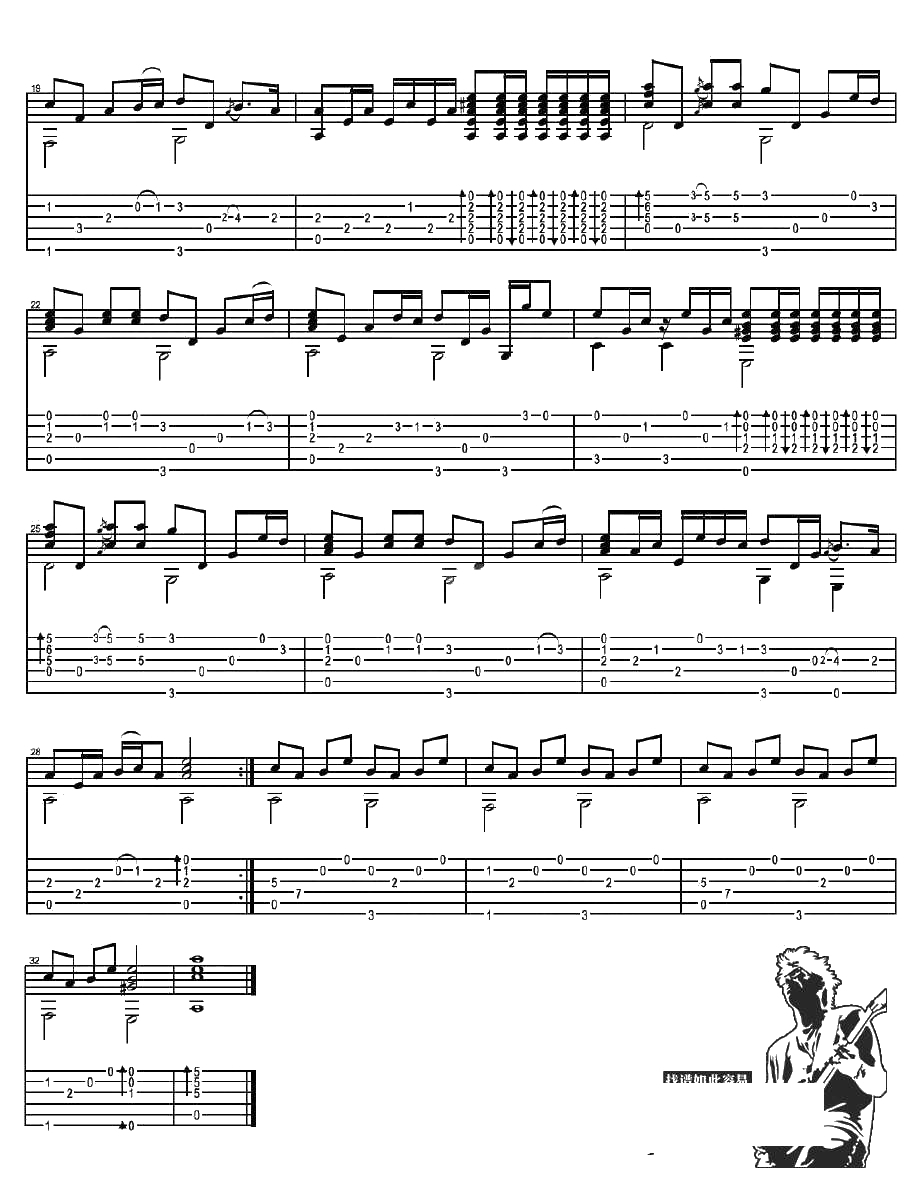 冬季到台北来看雨吉他谱(指弹版) 孟庭苇2