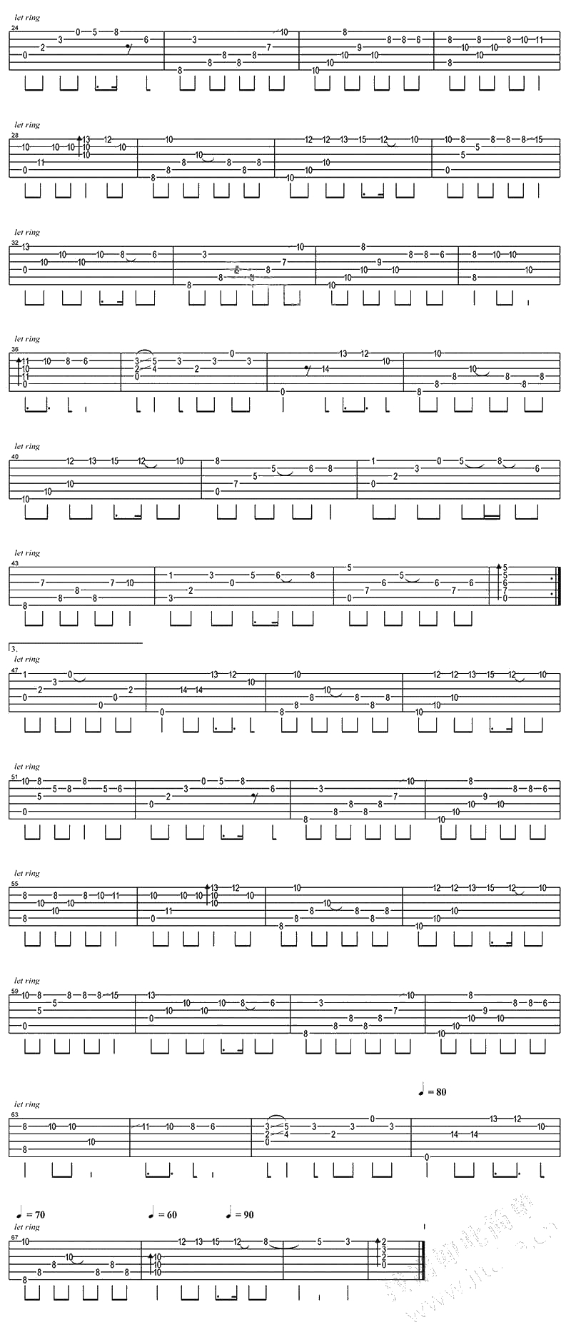 时间都去哪儿了指弹吉他谱 王铮亮 吉他独奏曲谱2