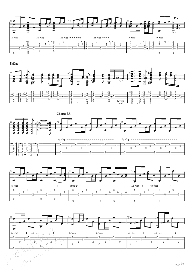 可惜没如果指弹吉他谱 林俊杰 吉他独奏谱5