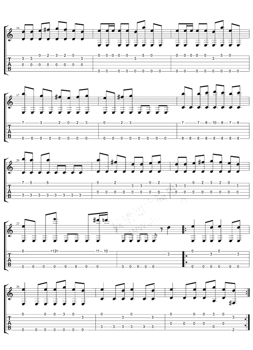 眉飞色舞吉他谱指弹版 郑秀文 吉他独奏曲谱2