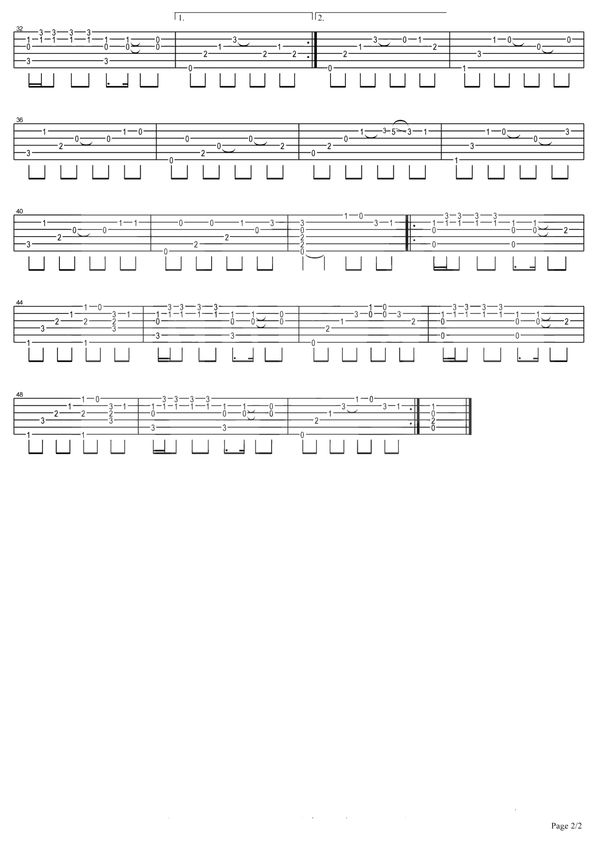 光年之外指弹谱 C调 吉他独奏谱 邓紫棋2