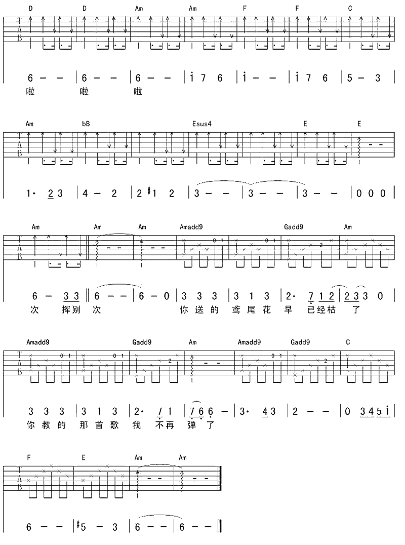 绿袖子吉他谱 元若蓝 绿袖子高清3