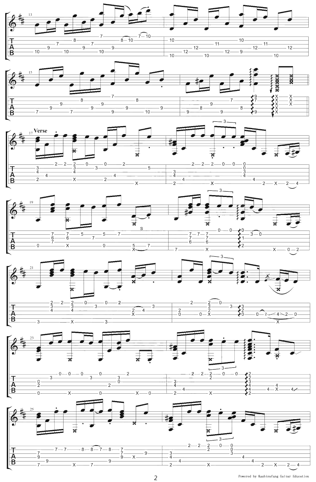 Hotel California指弹谱 Eagles《加州旅馆》吉他独奏谱2