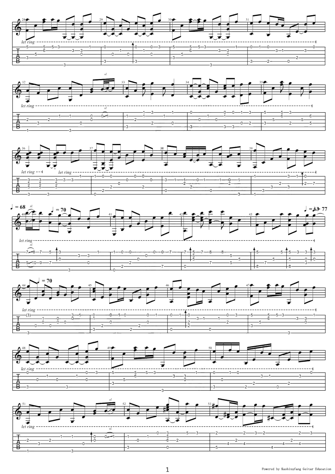 童话指弹谱 光良《童话》吉他独奏谱 2