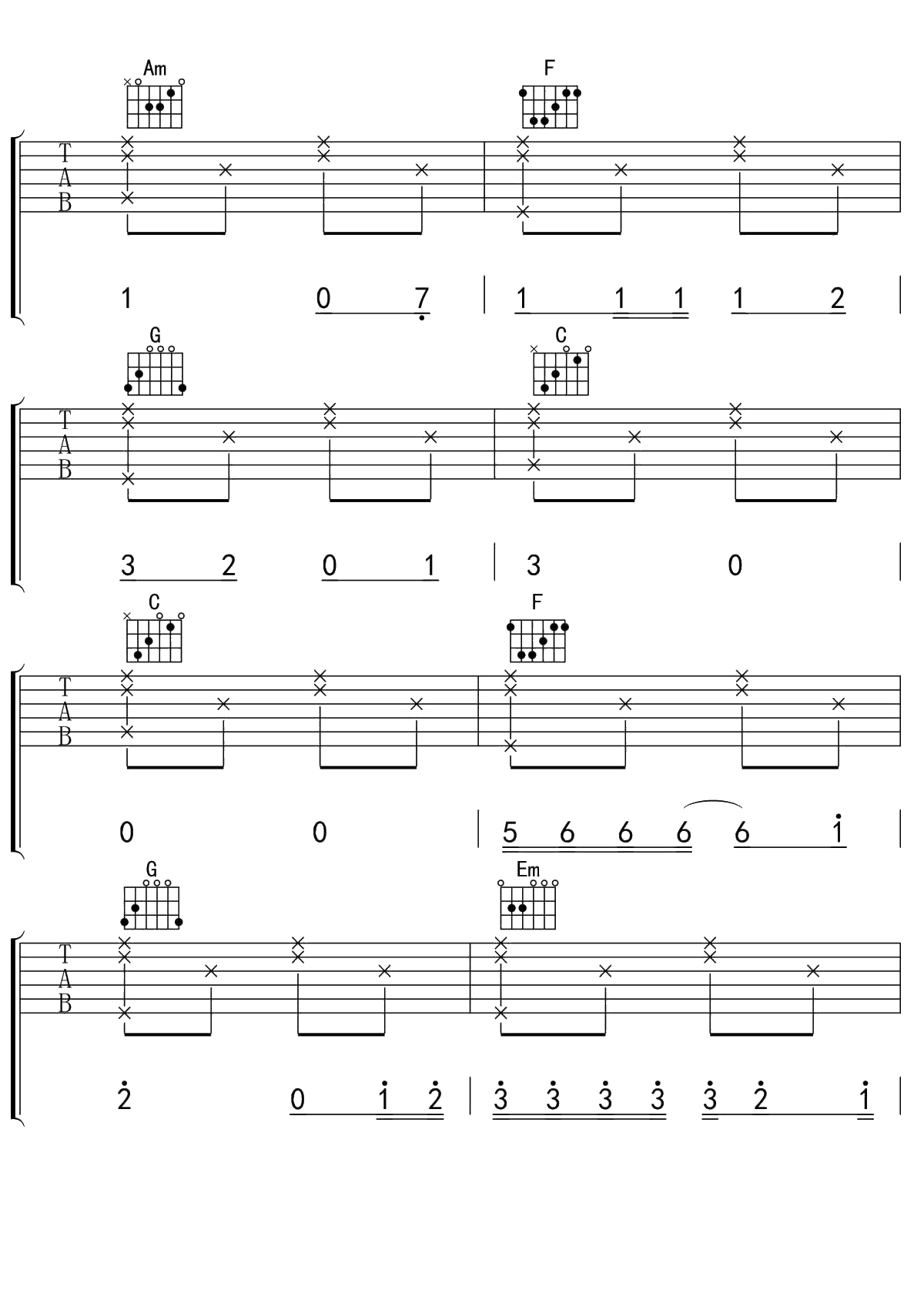 我不是你的宋冬野吉他谱 C调吉他弹唱谱 林启得16