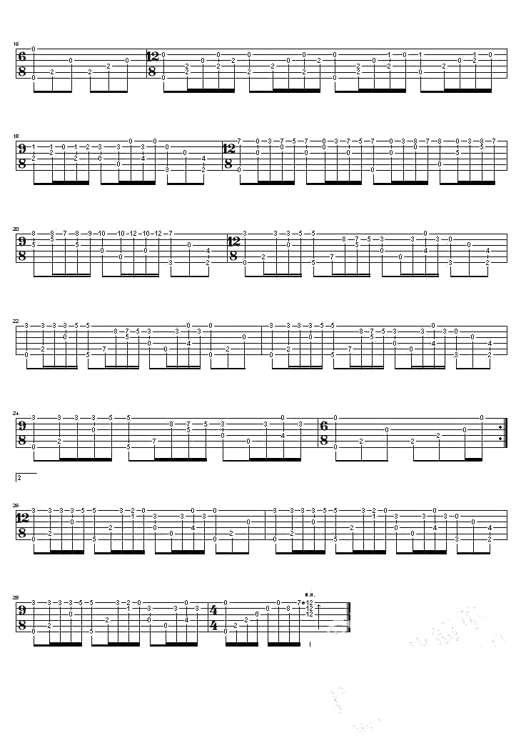 梦中的婚礼指弹吉他谱 梦中的婚礼六线谱2