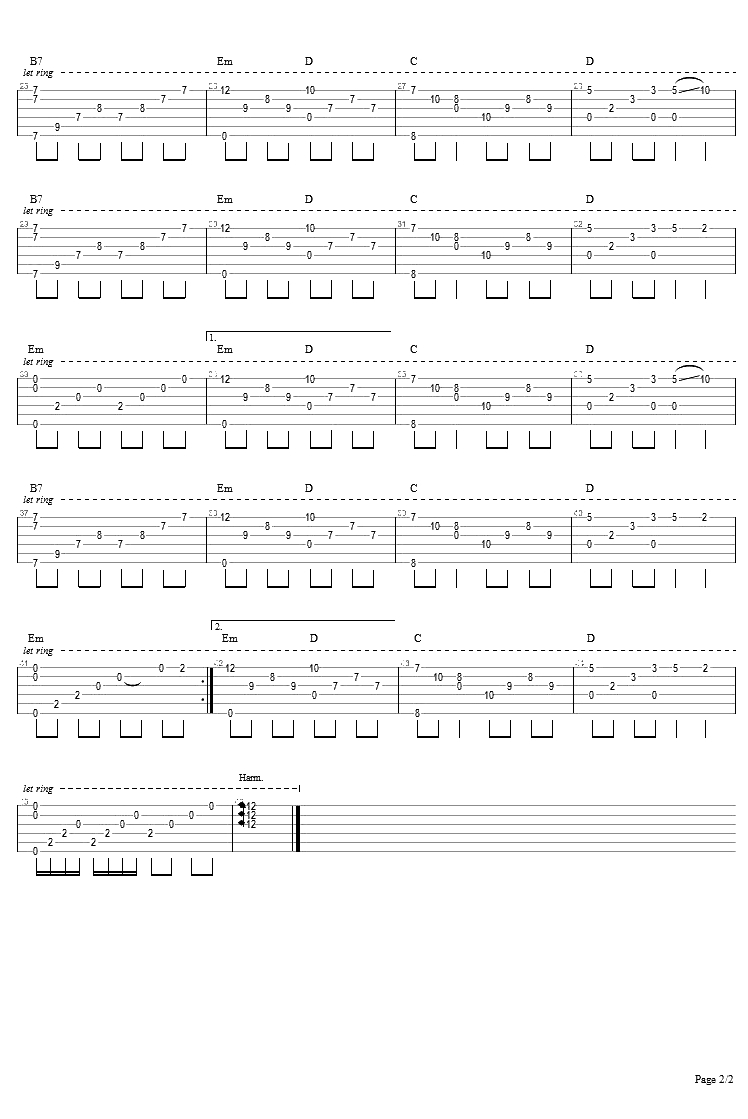 伴随着你指弹谱 《天空之城》主题曲 吉他2