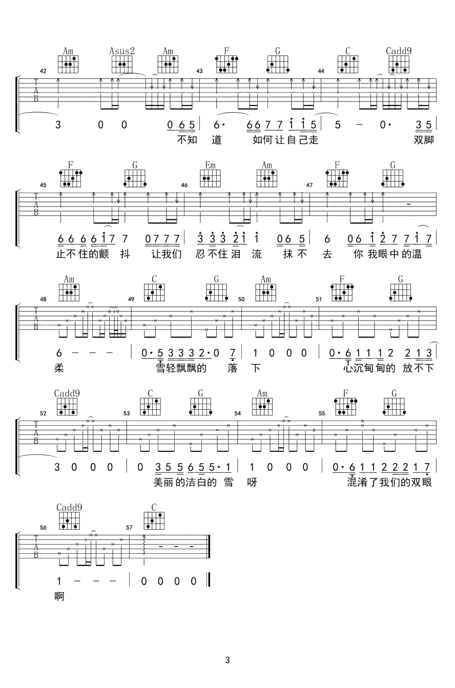 十字路口吉他谱 纣王老胡 C调弹唱谱3