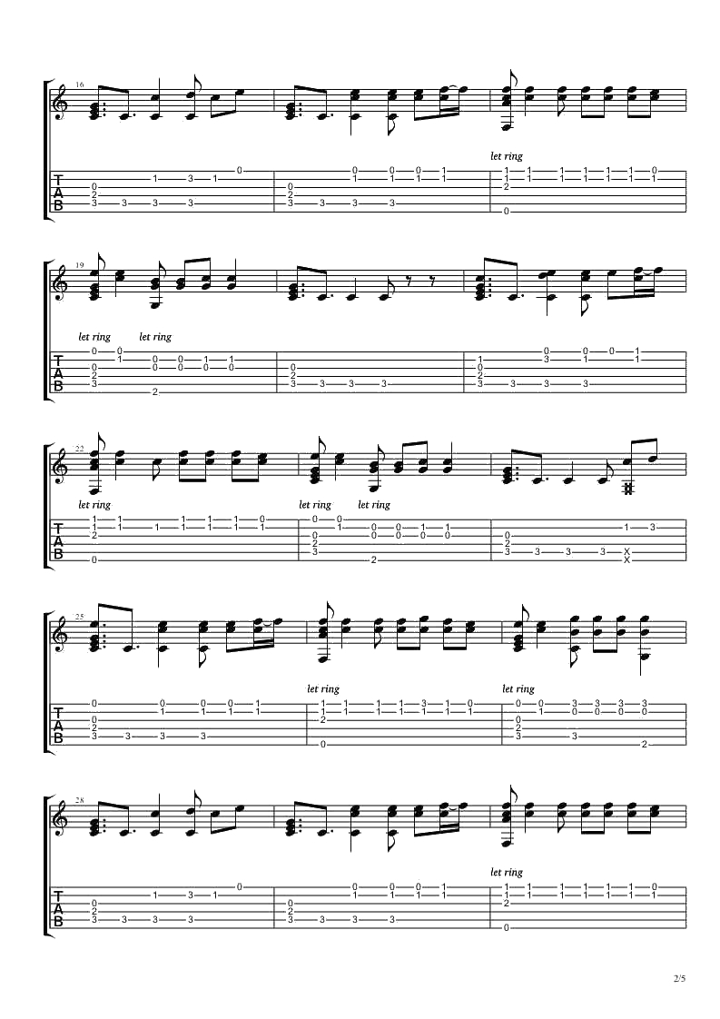 Try Everything吉他谱指弹版 Shakira 电影《疯狂动物城》主题曲2