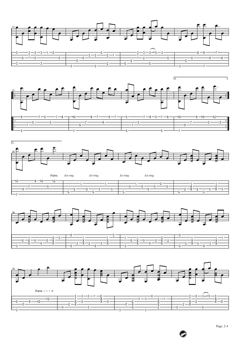 Promise指弹谱 《寂静岭2》游戏插曲 吉他独奏曲2