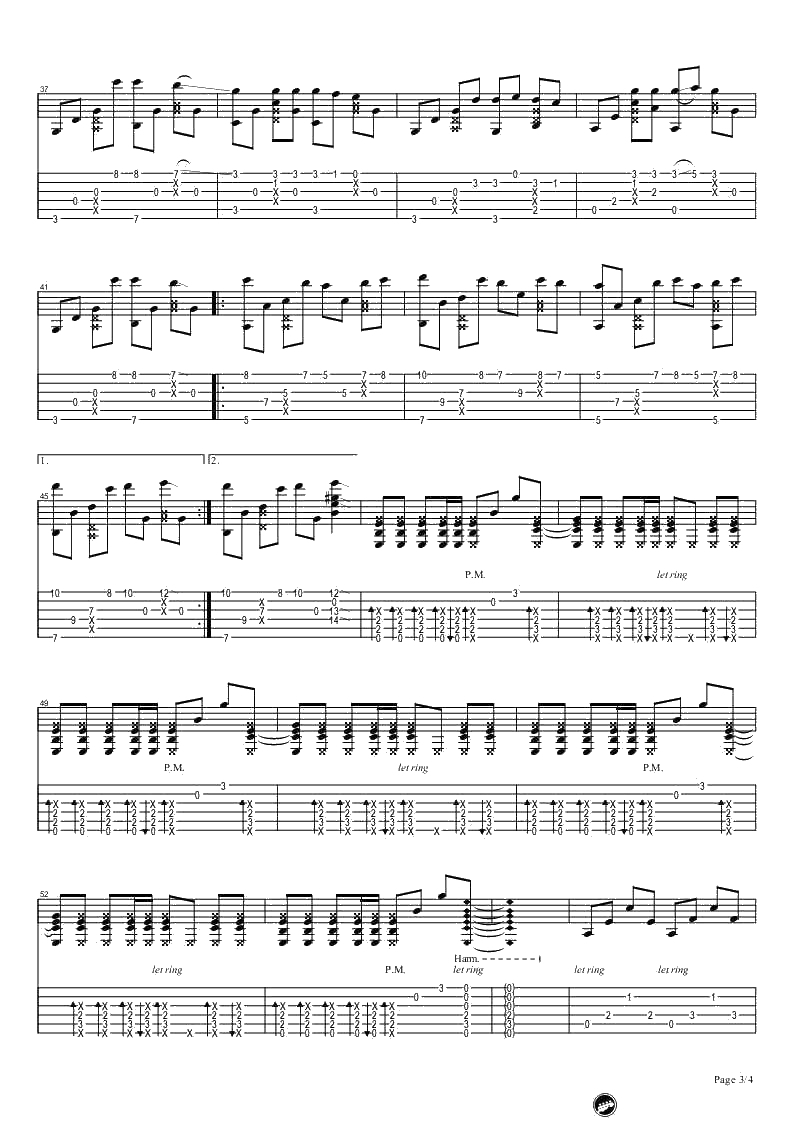 Promise指弹谱 《寂静岭2》游戏插曲 吉他独奏曲3