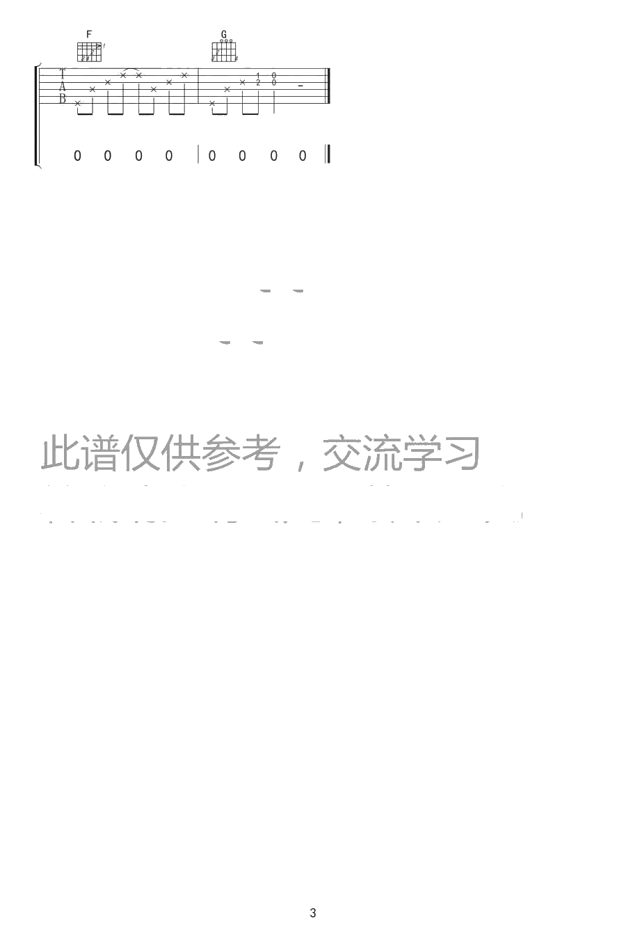 在这个世界相遇吉他谱 陈奕迅 C调六线谱 大鱼海棠主题曲3