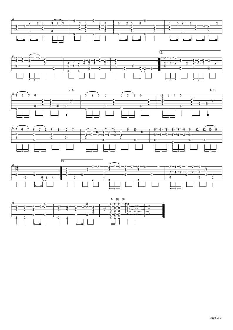 哆啦A梦指弹吉他谱 小叮当机器猫吉他独奏谱2