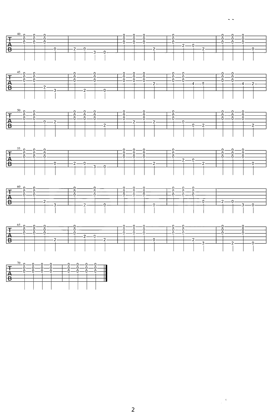 台湾岛吉他谱 刘天礼《台湾岛》吉他独奏谱2