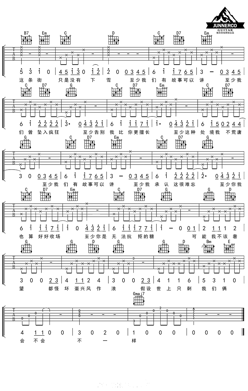 你是他人无法抗拒的糖吉他谱 G调新手简单版 柳爽2