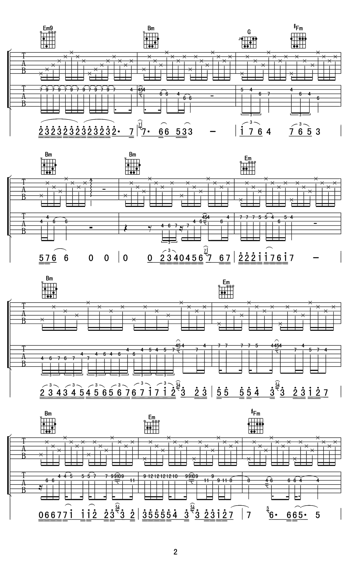 Cancion Triste吉他谱 重奏 jesse cook 予山璥编配2