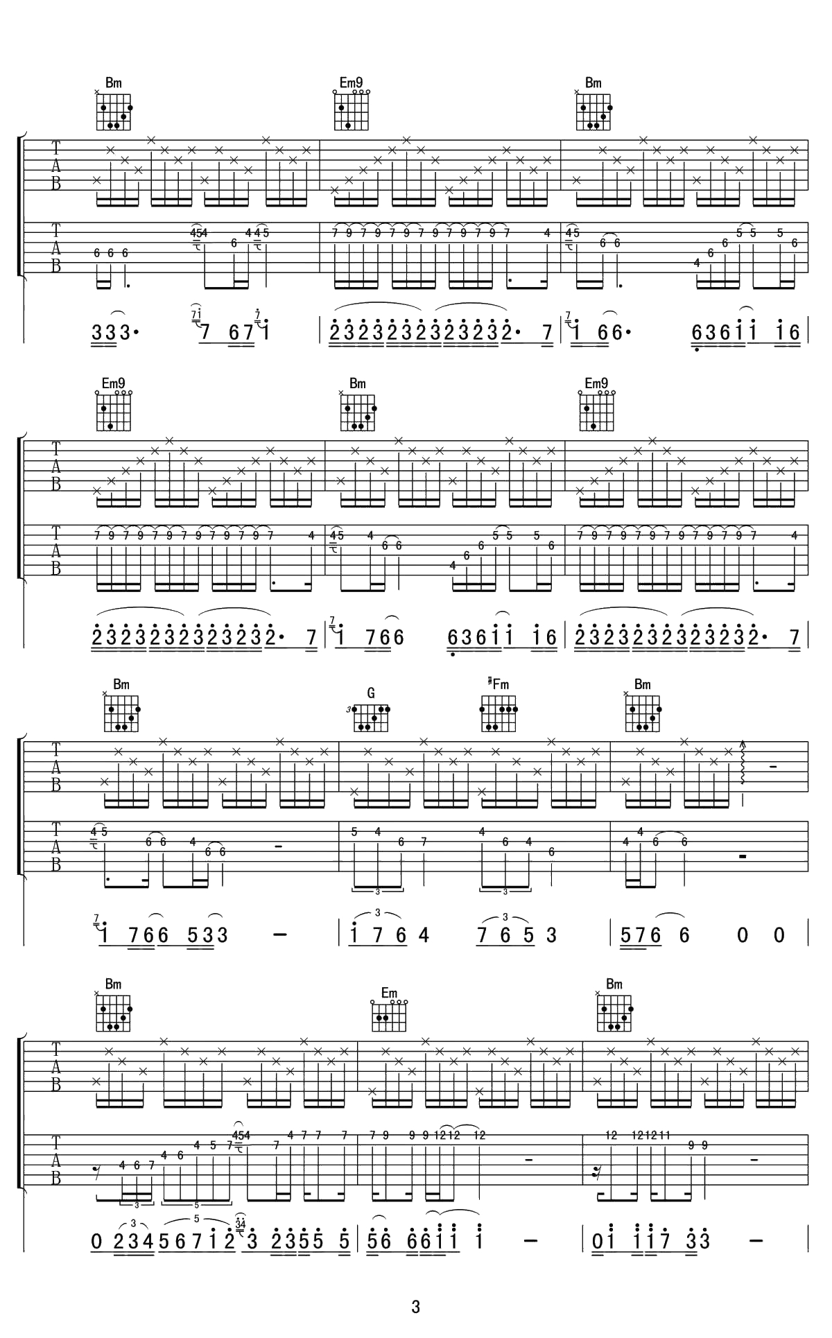 Cancion Triste吉他谱 重奏 jesse cook 予山璥编配3