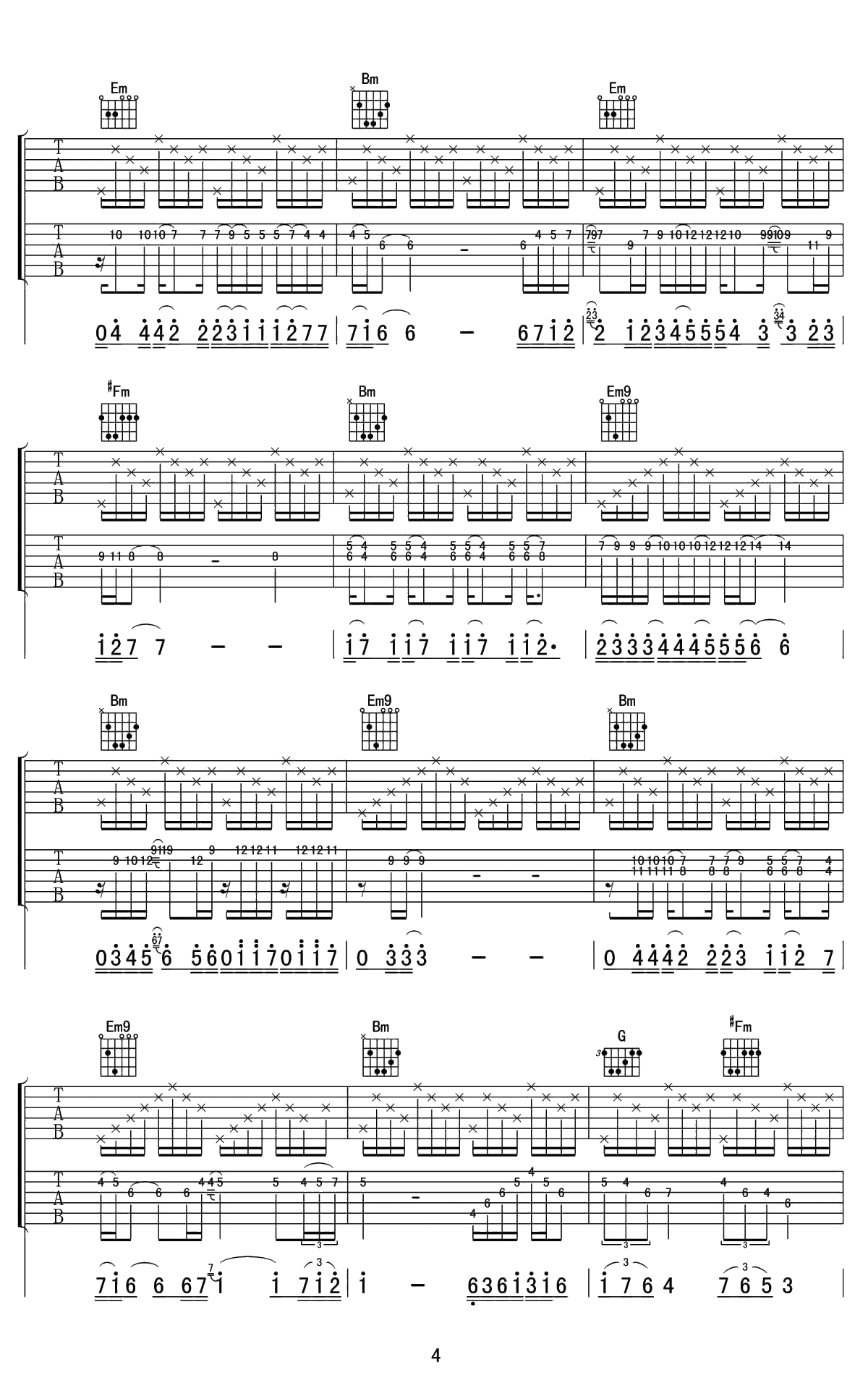 Cancion Triste吉他谱 重奏 jesse cook 予山璥编配4