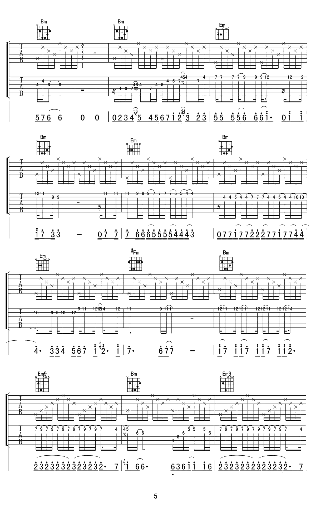 Cancion Triste吉他谱 重奏 jesse cook 予山璥编配5
