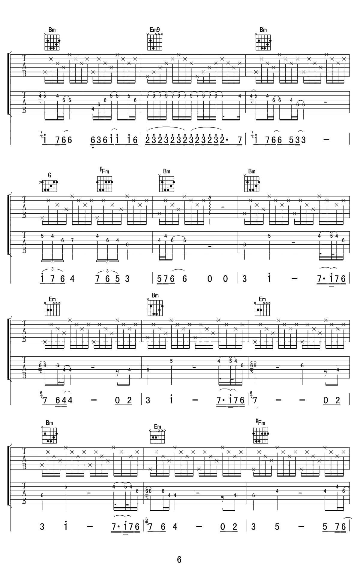 Cancion Triste吉他谱 重奏 jesse cook 予山璥编配6