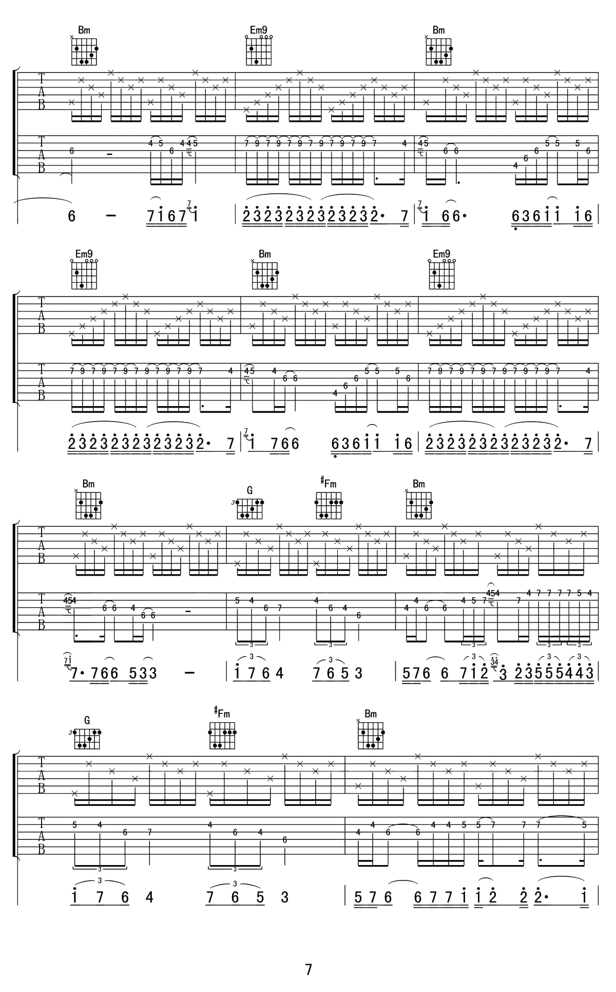 Cancion Triste吉他谱 重奏 jesse cook 予山璥编配7