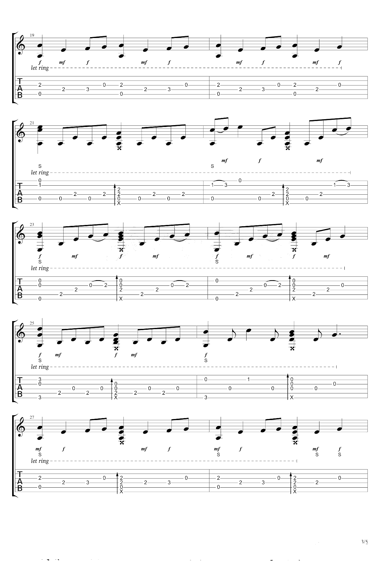 权力的游戏吉他指弹谱 Game Of Thrones主题曲3