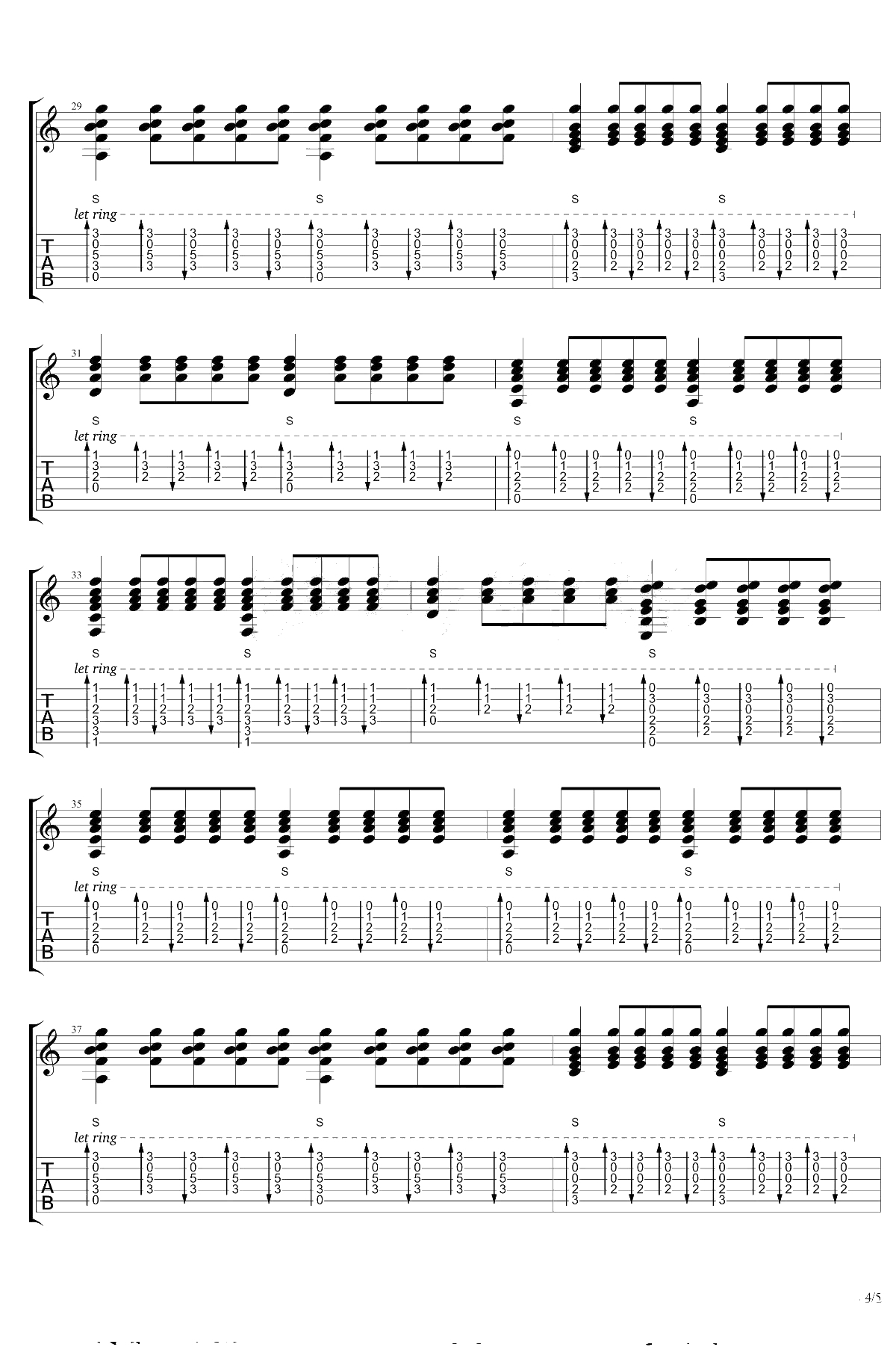 权力的游戏吉他指弹谱 Game Of Thrones主题曲4