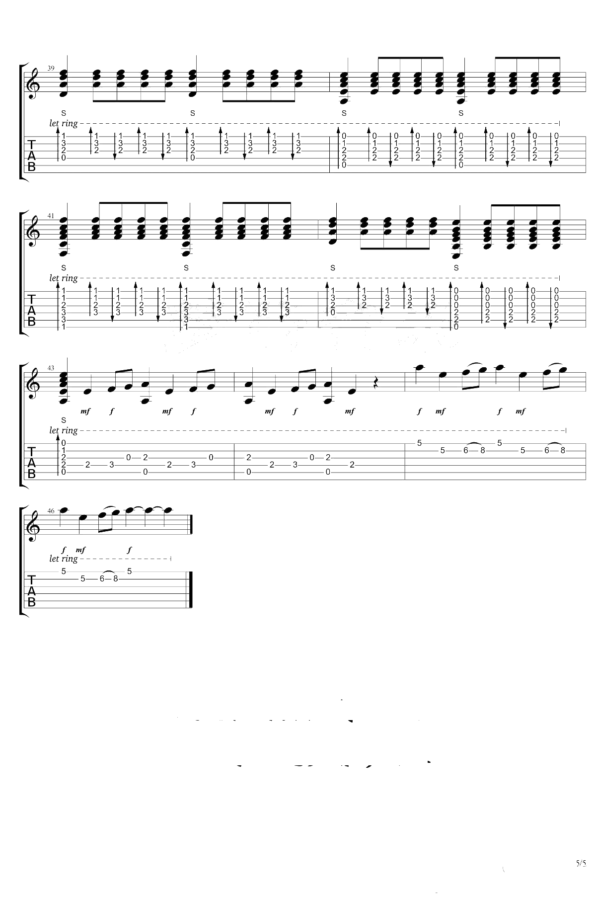 权力的游戏吉他指弹谱 Game Of Thrones主题曲5