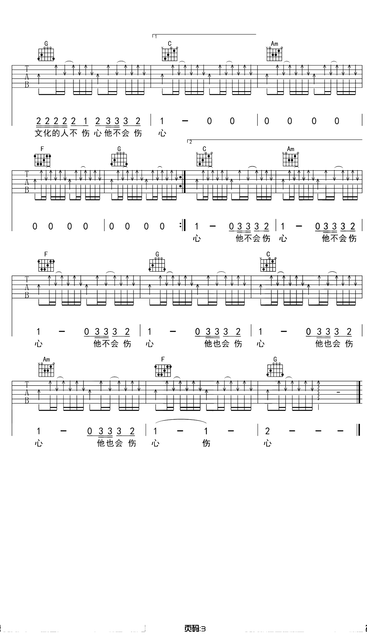 没有理想的人不伤心吉他谱 原版伴奏 新裤子乐队3