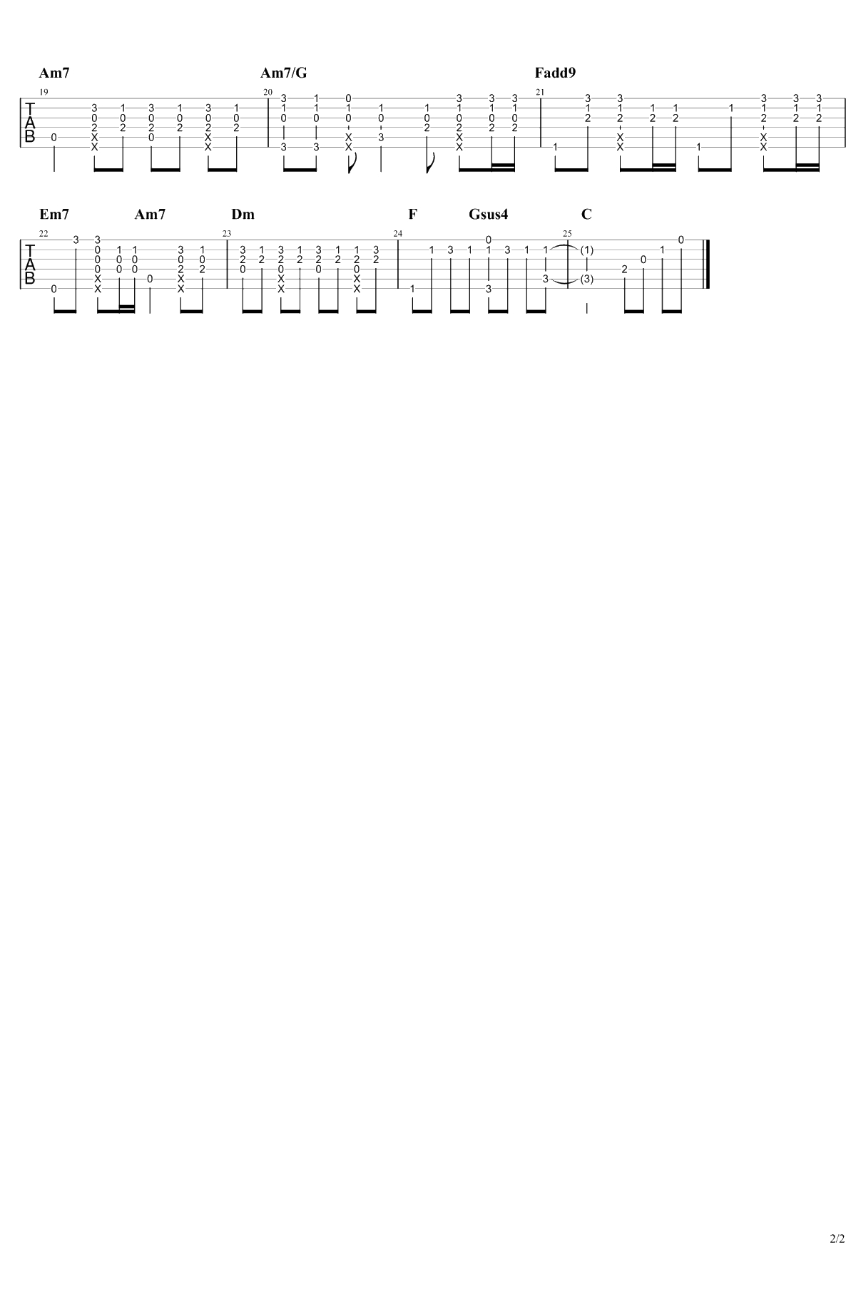 无名之辈指弹谱 吉他独奏谱 陈雪燃 亲爱的热爱的主题曲2