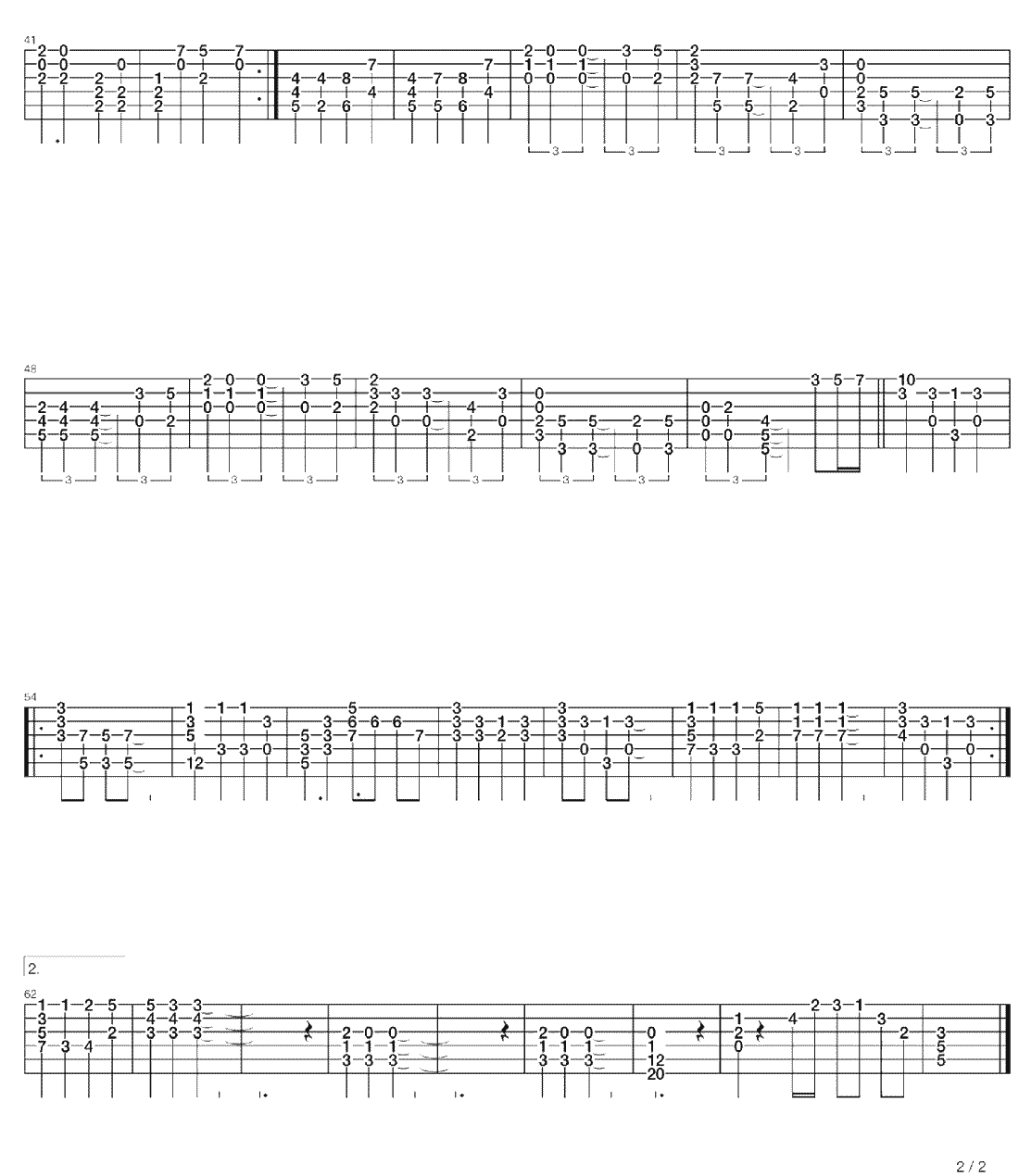 Amethyst指弹谱 G调简单独奏谱  X Japan2