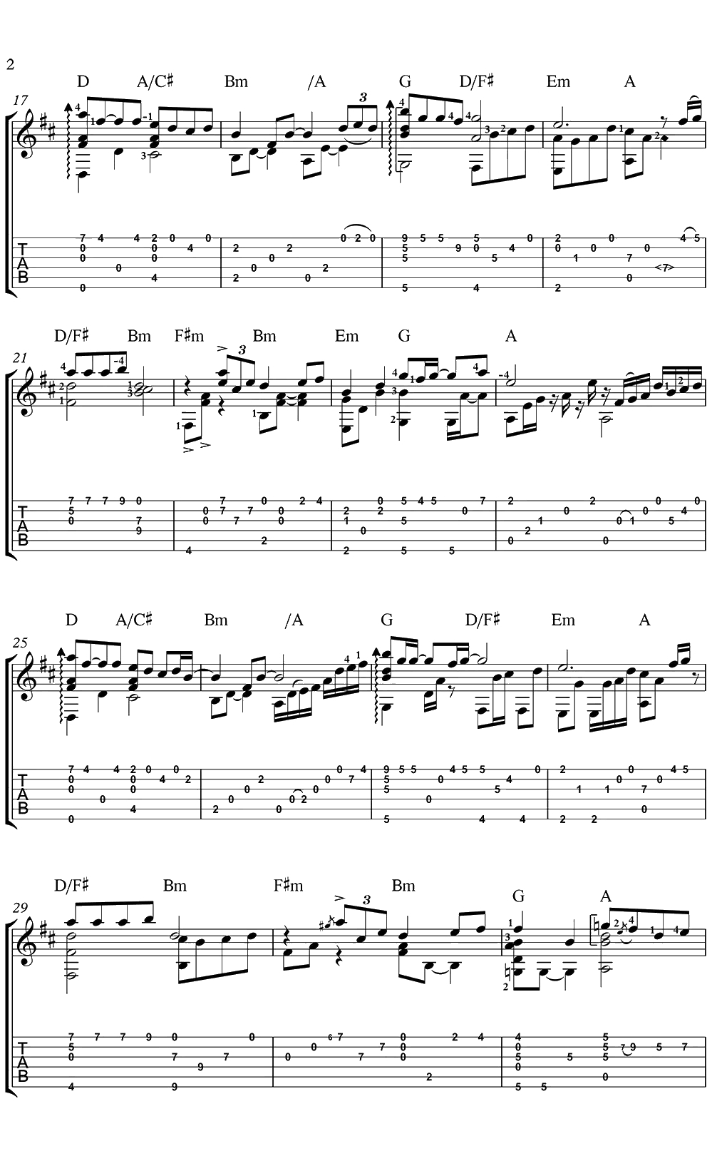 约定指弹谱 吉他独奏谱 刘卓威版本2