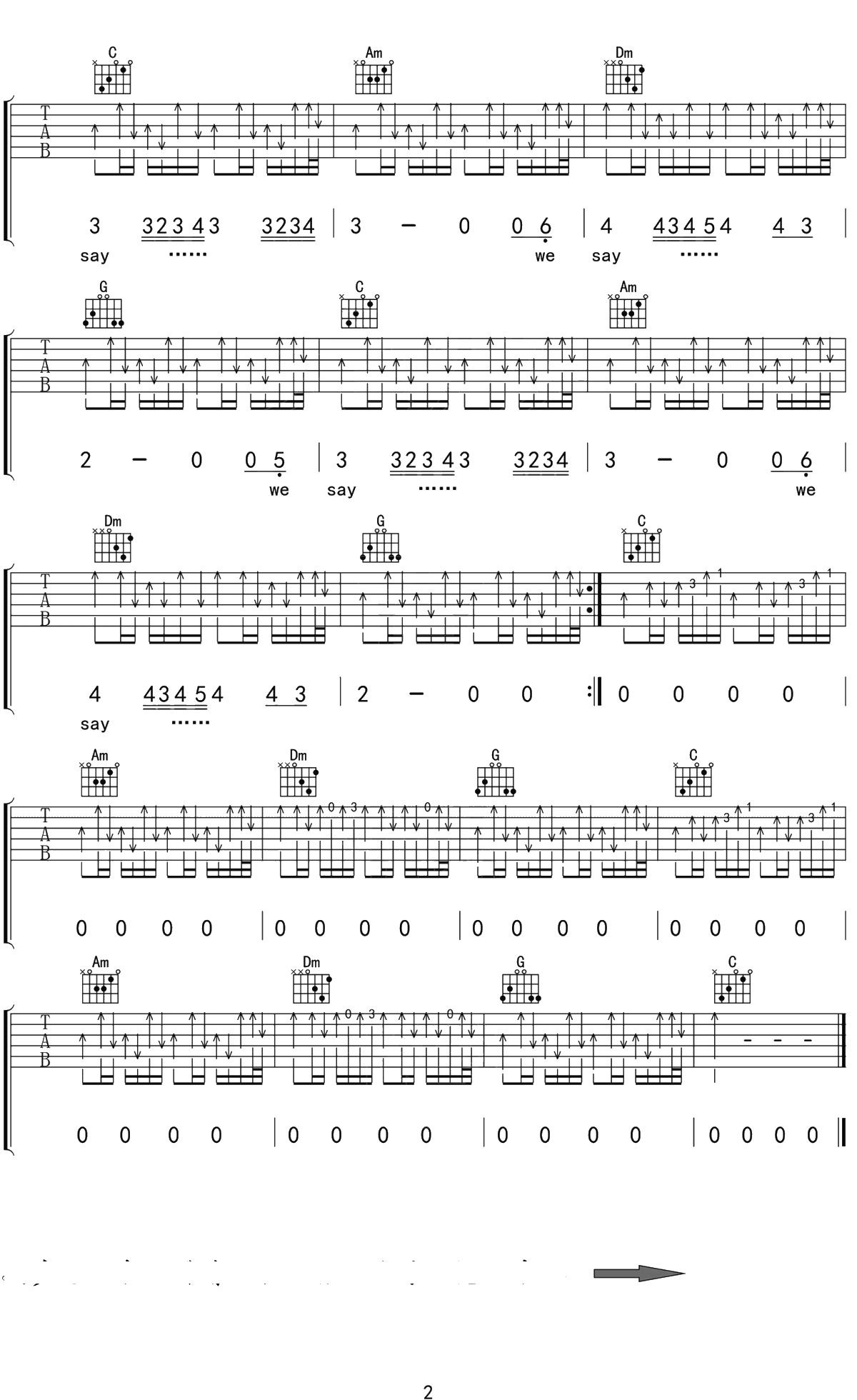 时光吉他谱 带前奏扫弦版 许巍 2