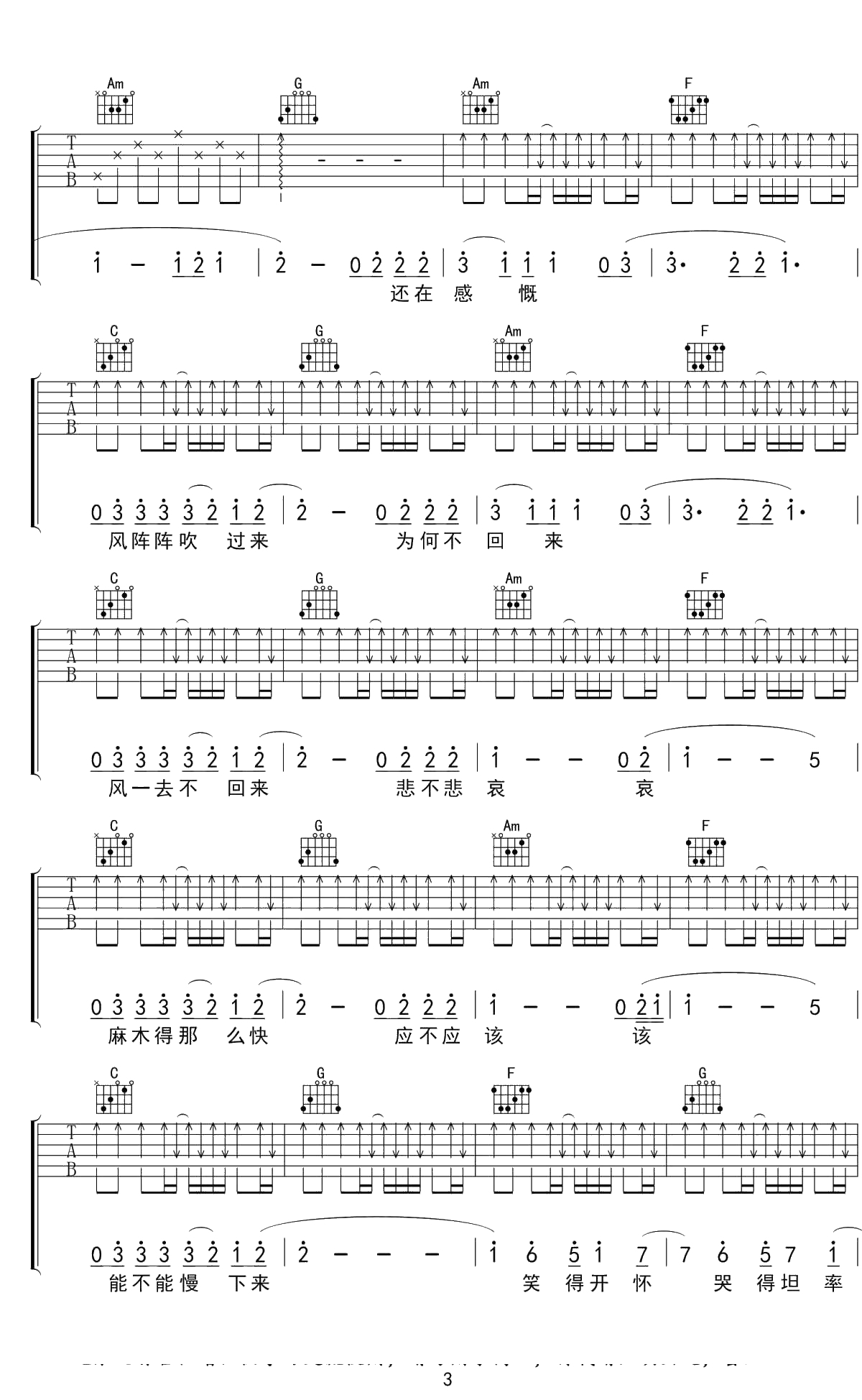 烟火里的尘埃吉他谱 华晨宇 3