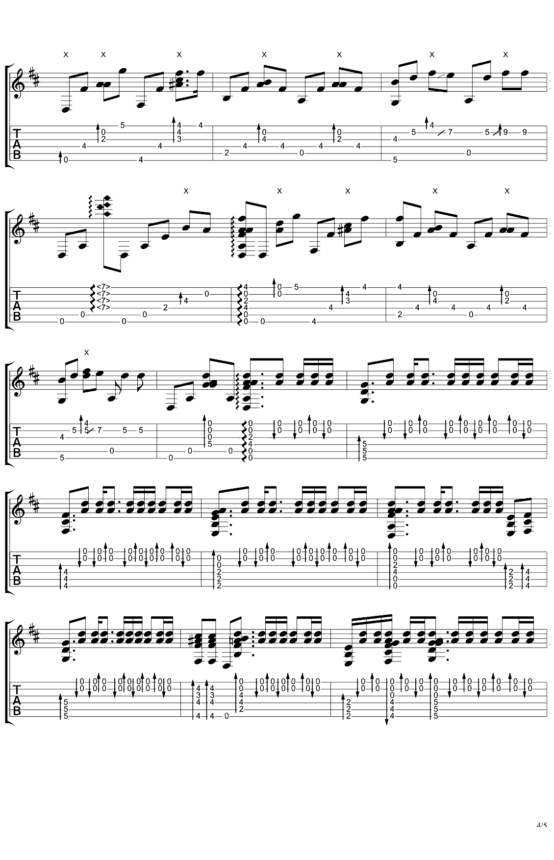 说好不哭指弹谱 周杰伦 吉他独奏谱 指弹4