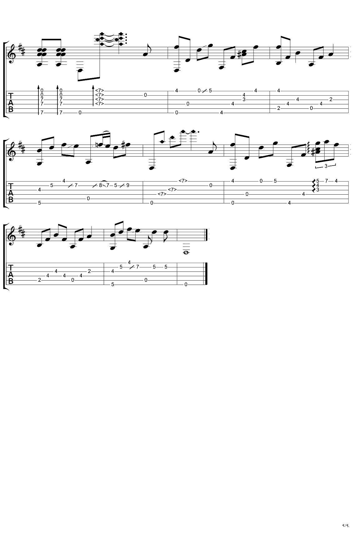 说好不哭指弹谱 周杰伦 吉他独奏谱 指弹5