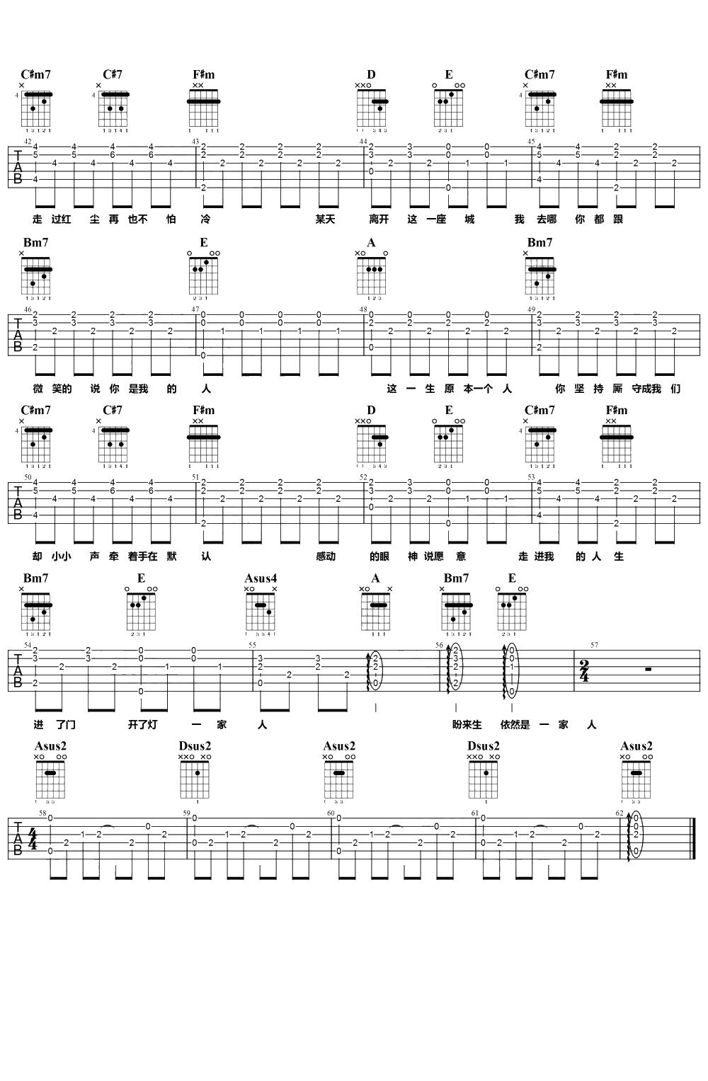 将故事写成我们吉他谱 林俊杰 弹唱六线谱3