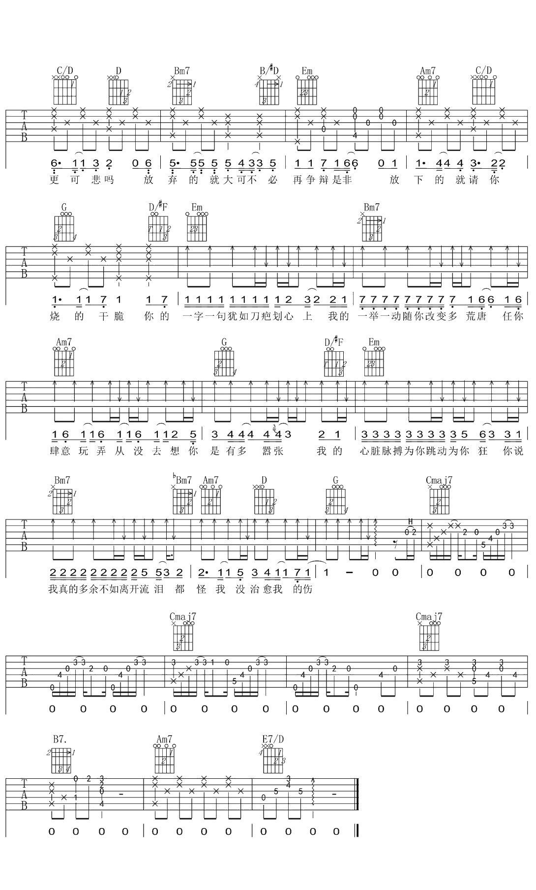 EN《嚣张》吉他谱 G调原版2