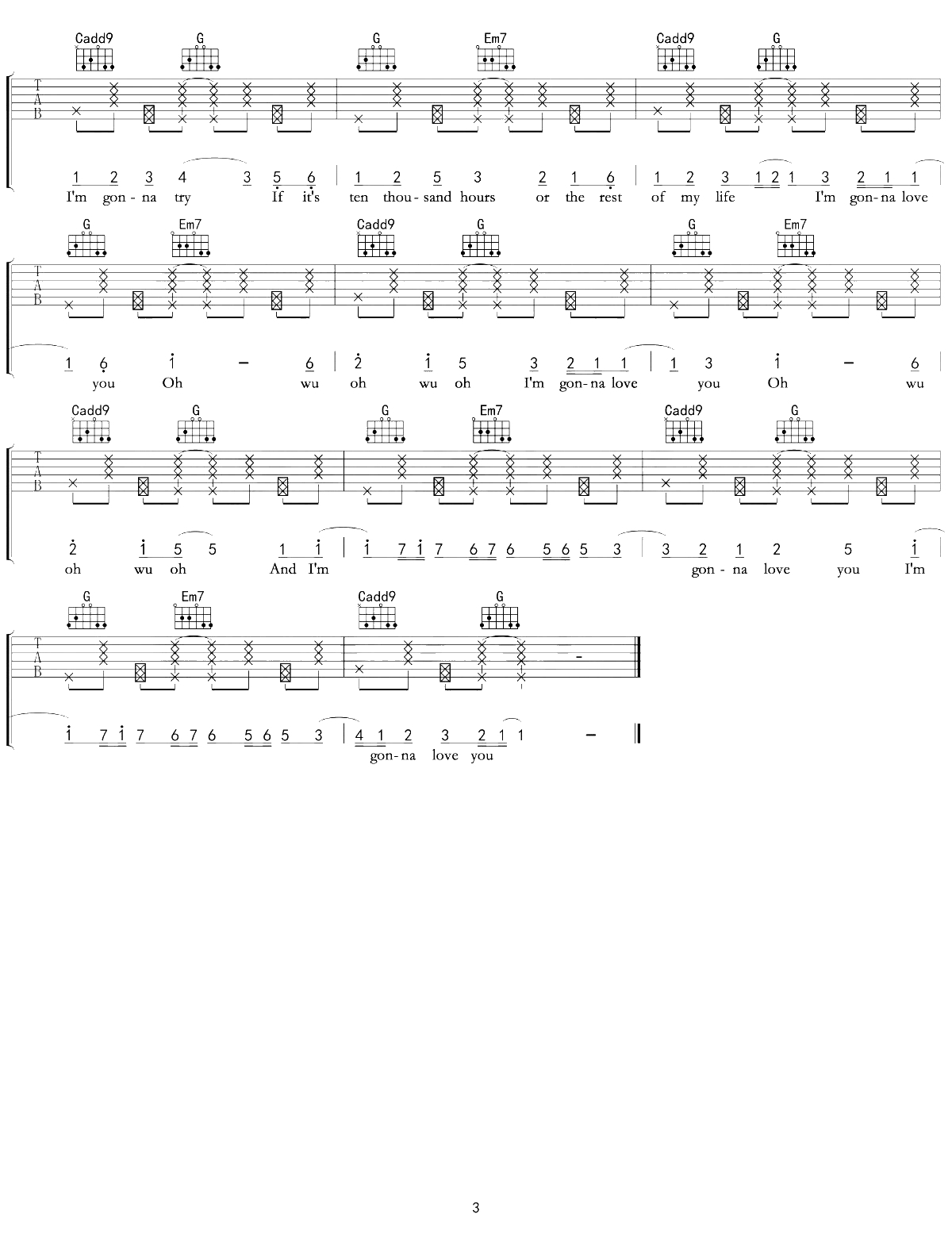 10000 Hours吉他谱 Justin Bieber G调弹唱谱3