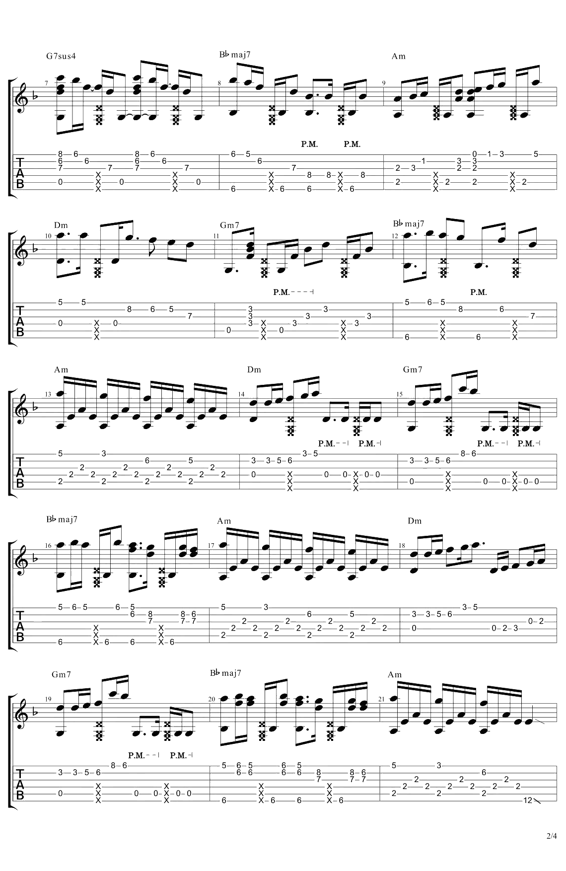 Careless Whisper指弹谱 李森茂 无心快语指弹2