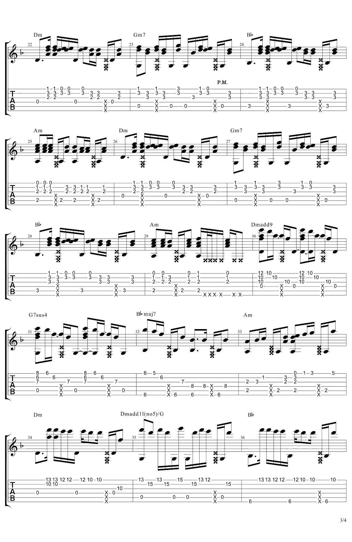 Careless Whisper指弹谱 李森茂 无心快语指弹3