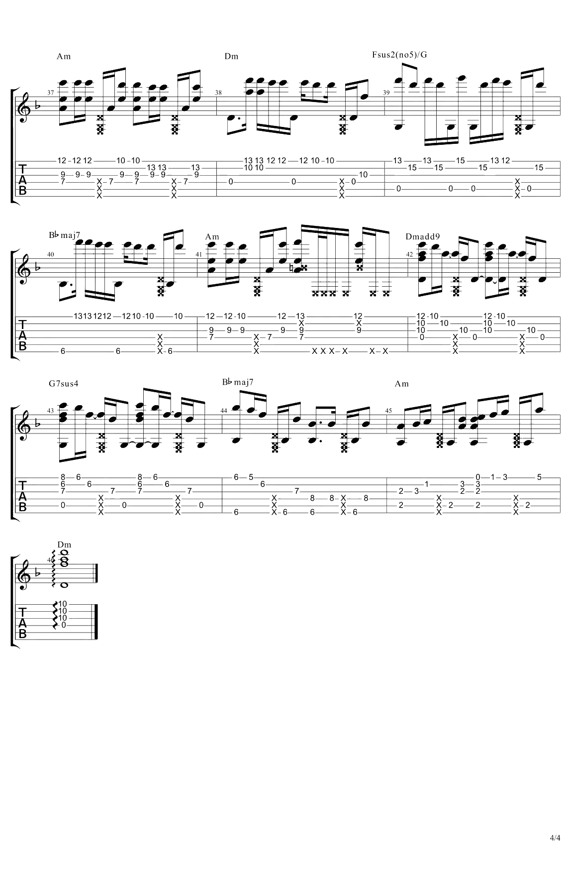 Careless Whisper指弹谱 李森茂 无心快语指弹4