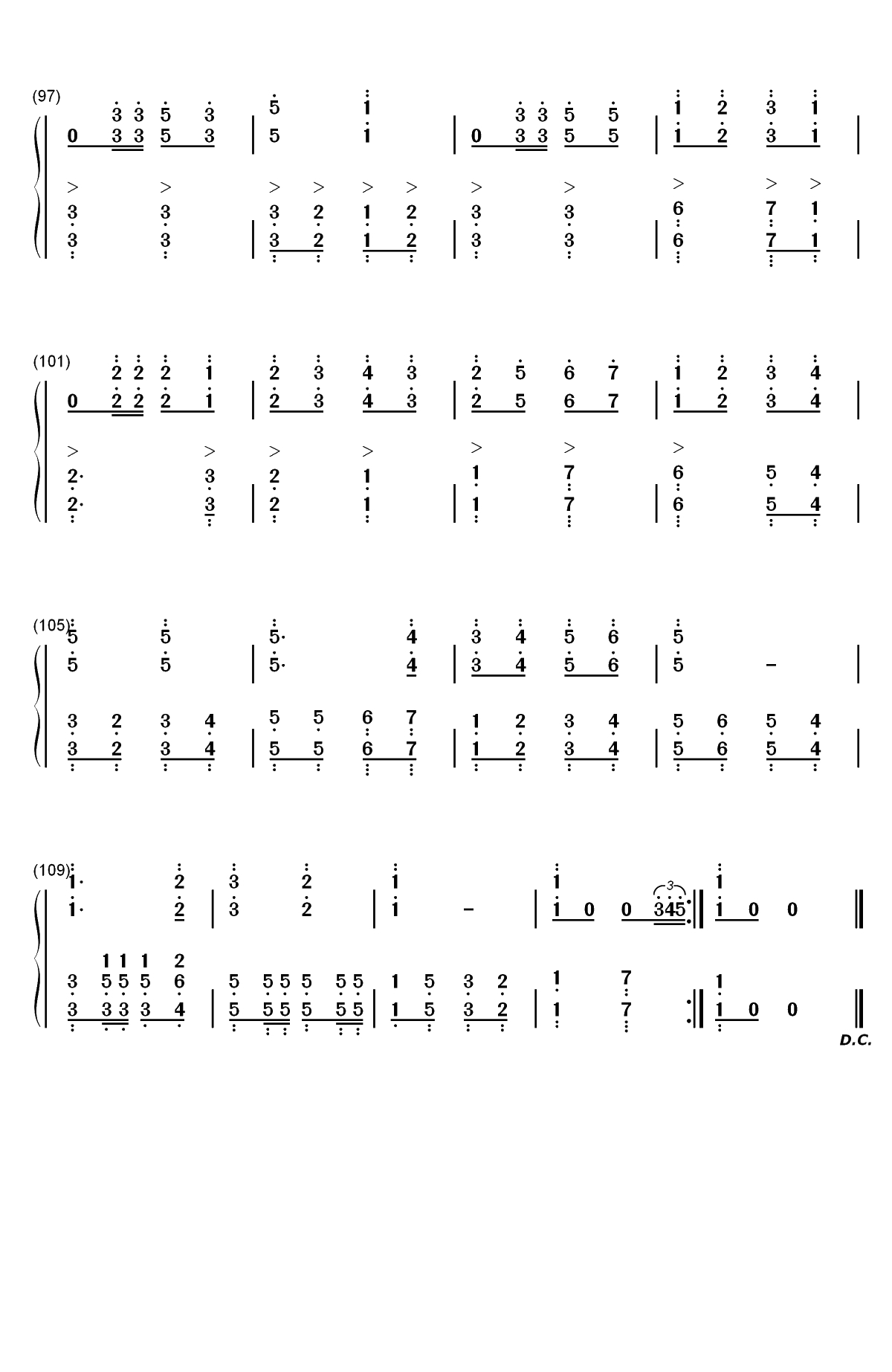 英国民歌组曲-第三首进行曲双手简谱预览6