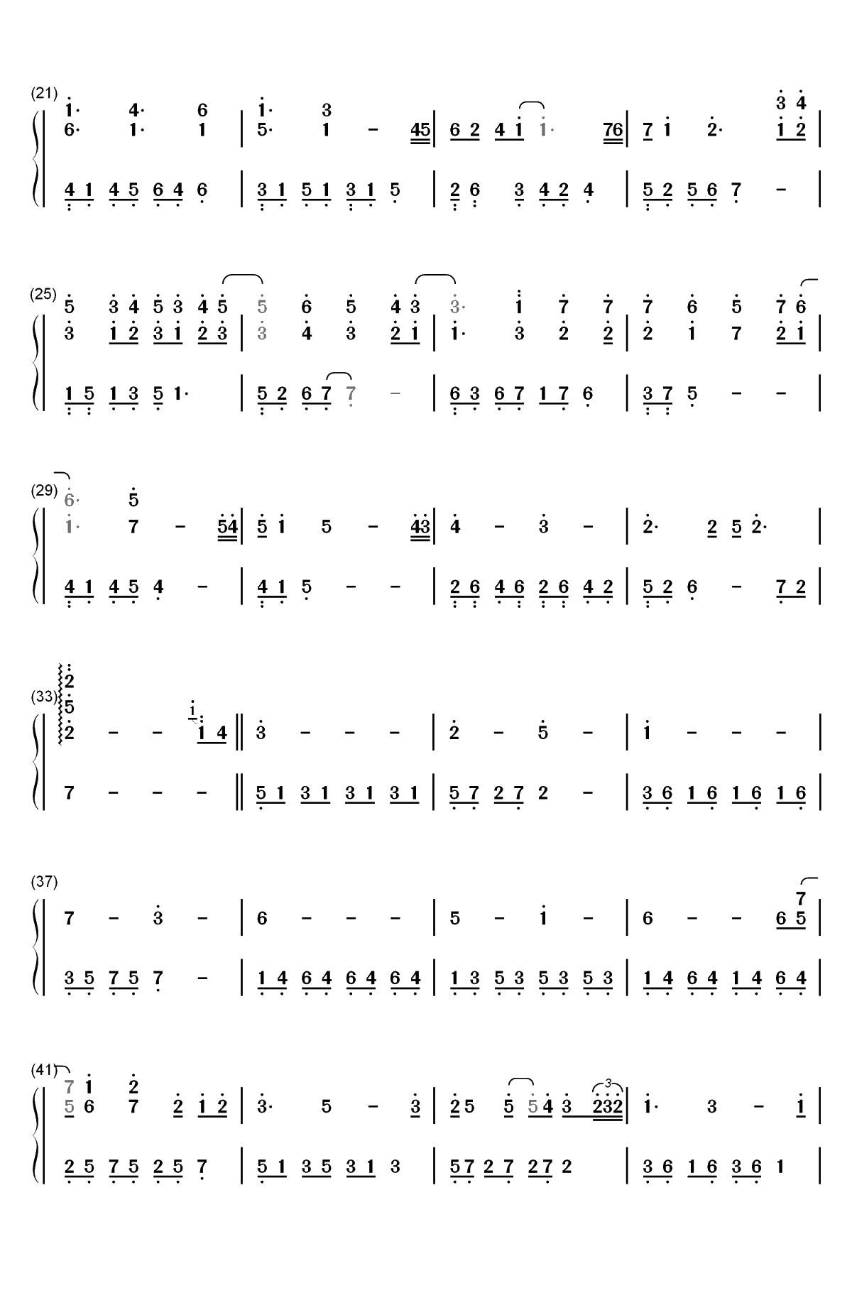 卡农变奏曲-大卫蓝兹双手简谱预览2