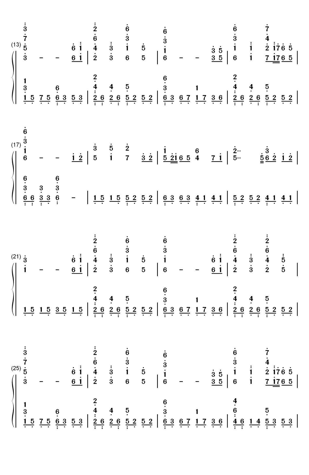 万里の长城-好听版双手简谱预览2