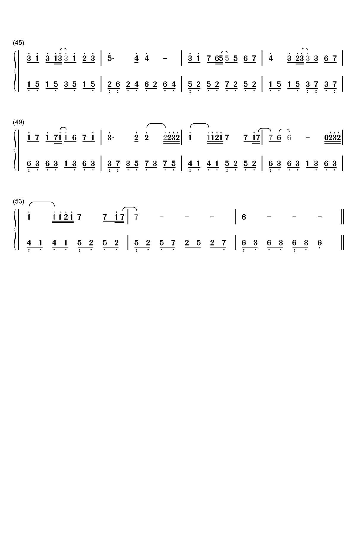 月半小夜曲简单版双手简谱预览3