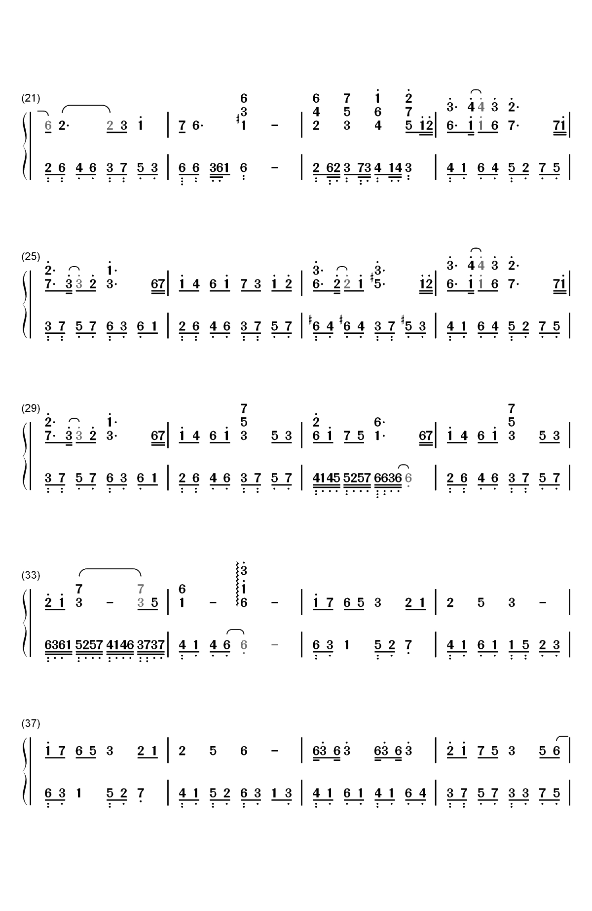 凤囚凰-凤囚凰主题曲双手简谱预览2
