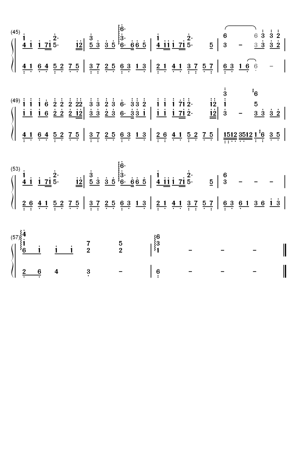 山有木兮-人鱼传说之长生烛主题曲双手简谱预览3