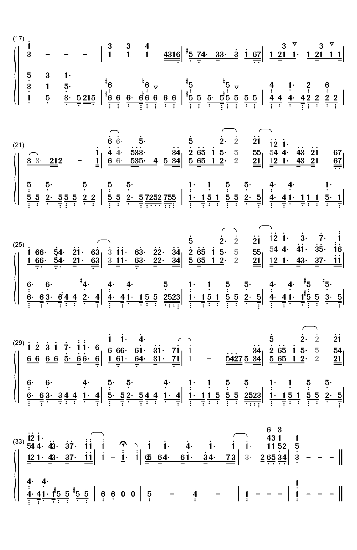 ハローグッデイ-猫咪带来的圆滚滚的幸福主题曲双手简谱预览2