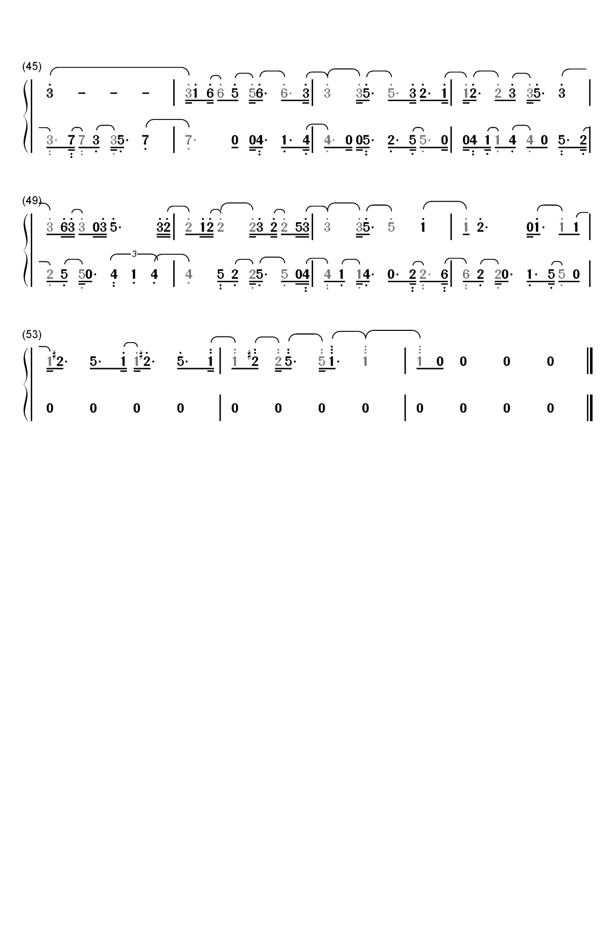 时光正好-夏有乔木雅望天堂推广曲双手简谱预览3